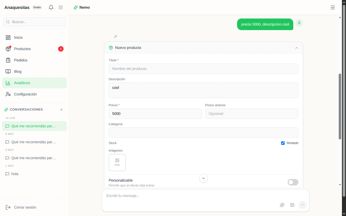 Milocal business dashboard